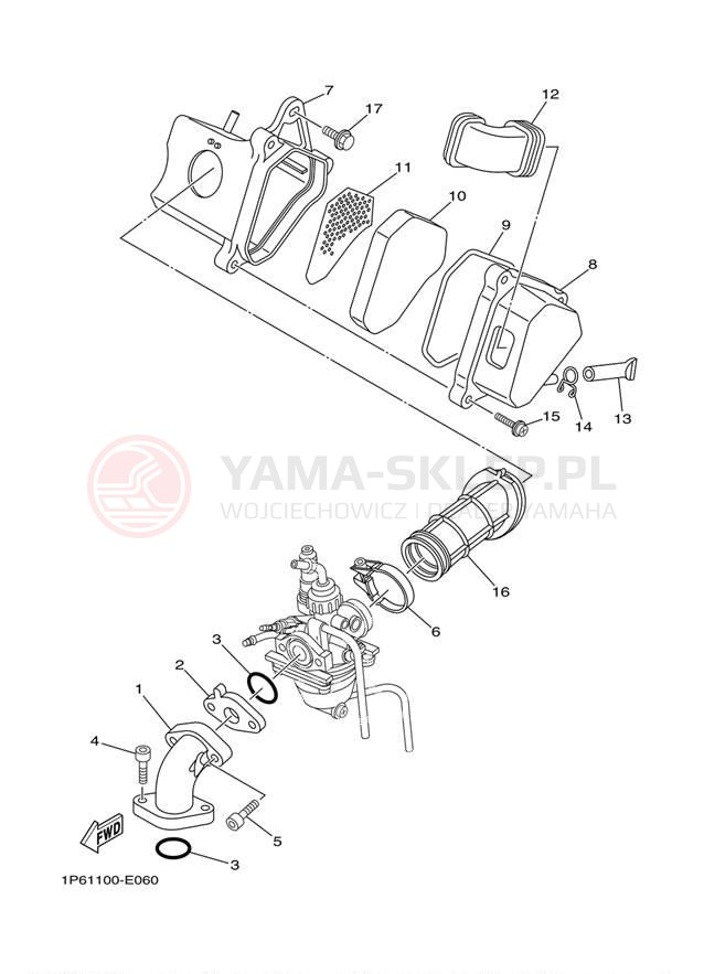 Schemat "Wtrysk paliwa" do Yamaha TT-R50E TTR50EW