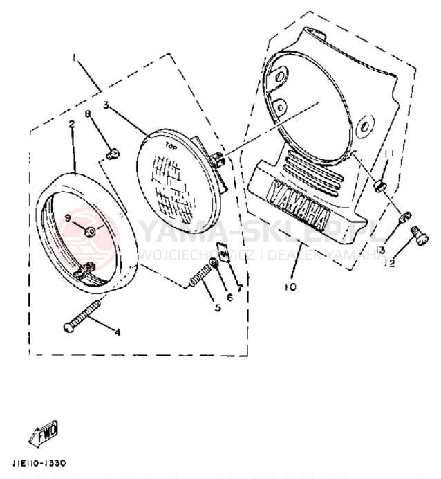 Schemat "Lampa przód" do Yamaha SR185J