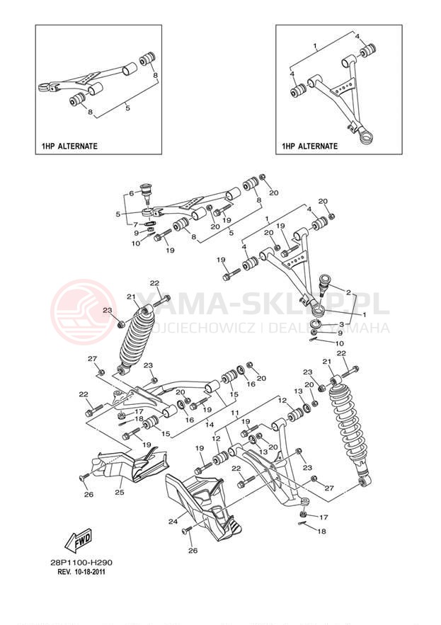 Schemat "Koło przód" do Yamaha GRIZZLY 700 4WD YFM7FGAL