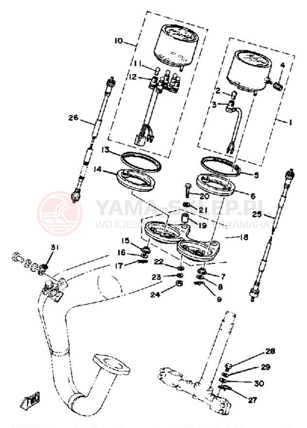 Schemat "Prędkościomierz" do Yamaha DT175H