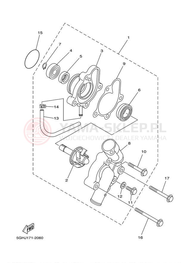 Schemat "Pompa wody" do Yamaha GRIZZLY 450 EPS 4WD YFM45FGPDL