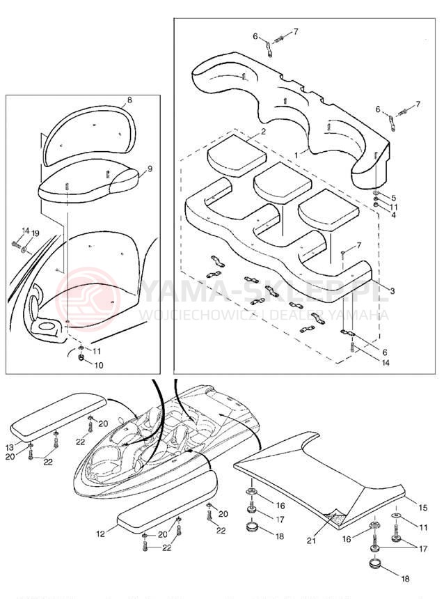 Schemat "Schowek pod siedzeniem," do Yamaha LS2000 LST1200B