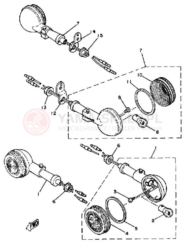 Schemat "kierunkowskazy" do Yamaha SR185H