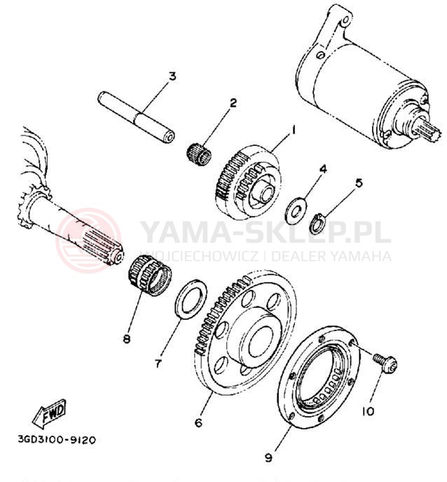 Schemat "rozrusznik" do Yamaha BIG BEAR 4WD YFM350FWA