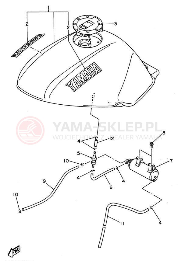 Schemat "zbiornik paliwa" do Yamaha SECA II XJ600SH/XJ600SHC