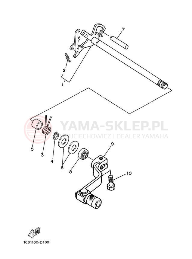 Schemat "Dźwignia zmiany biegów, wałek" do Yamaha TT-R230 TTR230TC/TTR230T