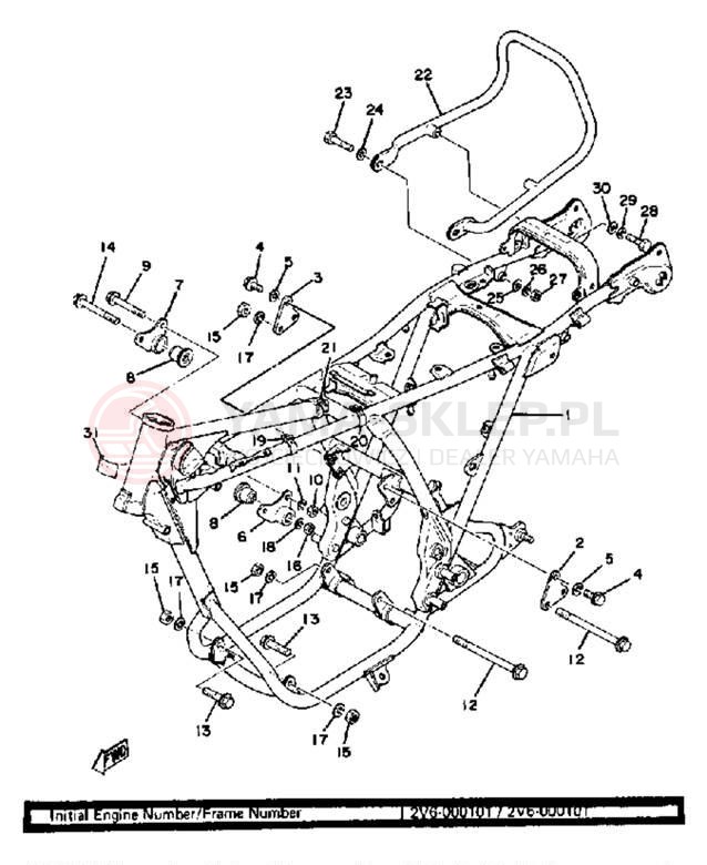 Schemat "rama" do Yamaha XS400_2F