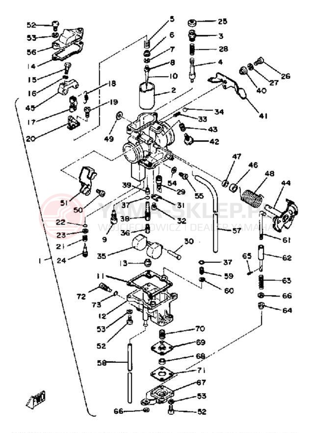 Schemat "Gaźnik" do Yamaha TT250H