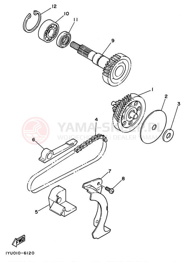 Schemat "Skrzynia biegów " do Yamaha RAZZ SH50L