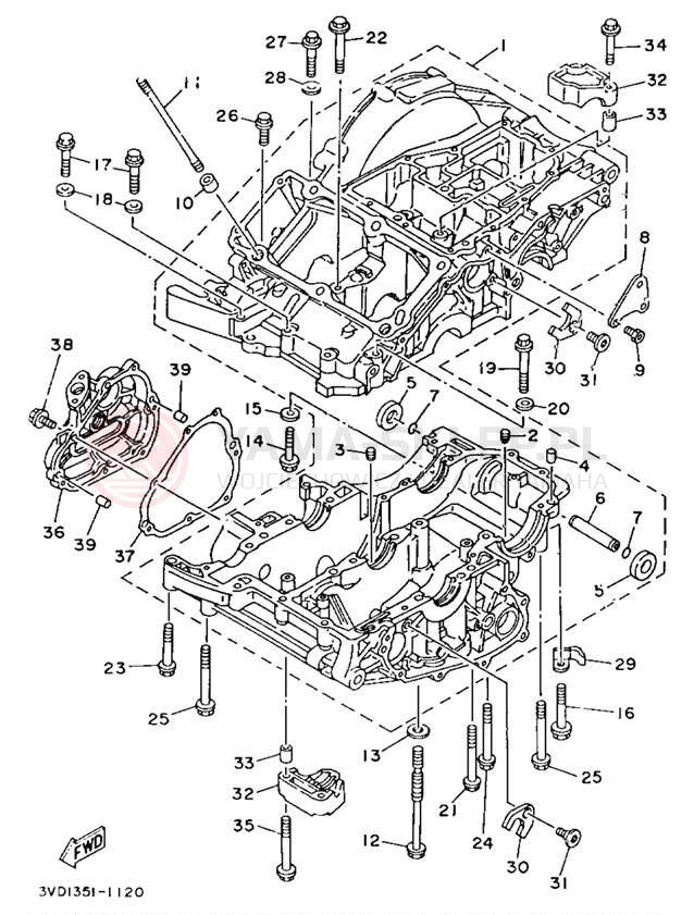 Schemat "Obudowa silnika" do Yamaha TDM850 TDM850E/TDM850EC