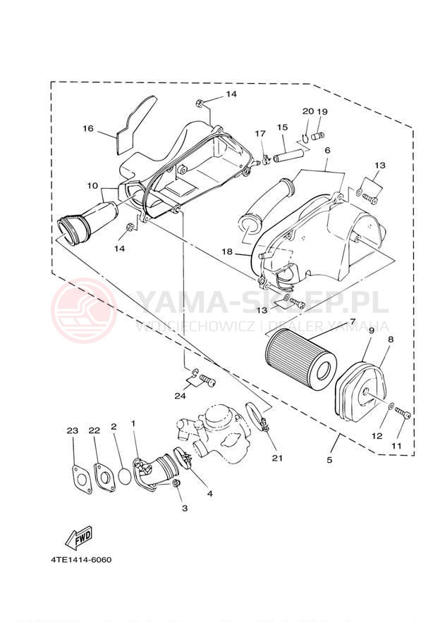 Schemat "Wtrysk paliwa" do Yamaha VINO 125 YJ125W