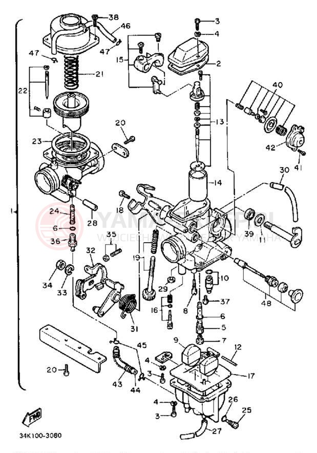 Schemat "Gaźnik" do Yamaha TT600S