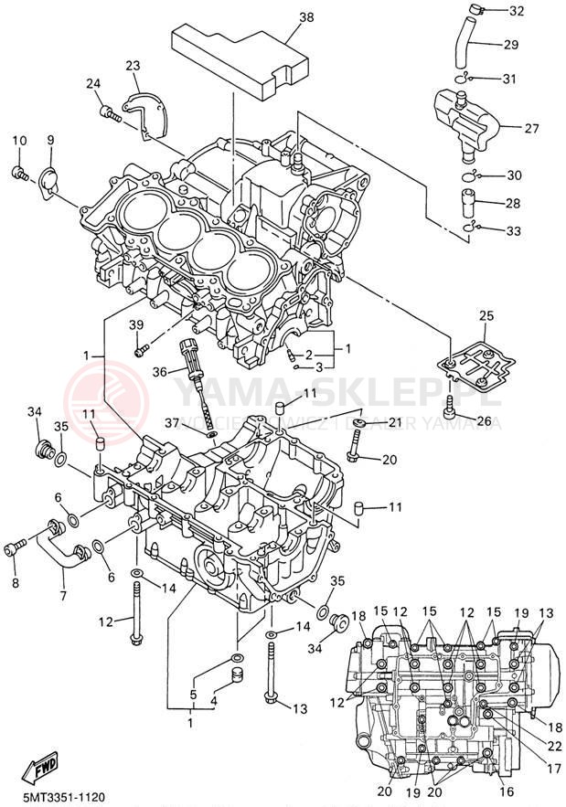 Schemat "Obudowa silnika" do Yamaha YZFR6 YZFR6NC/YZFR6N