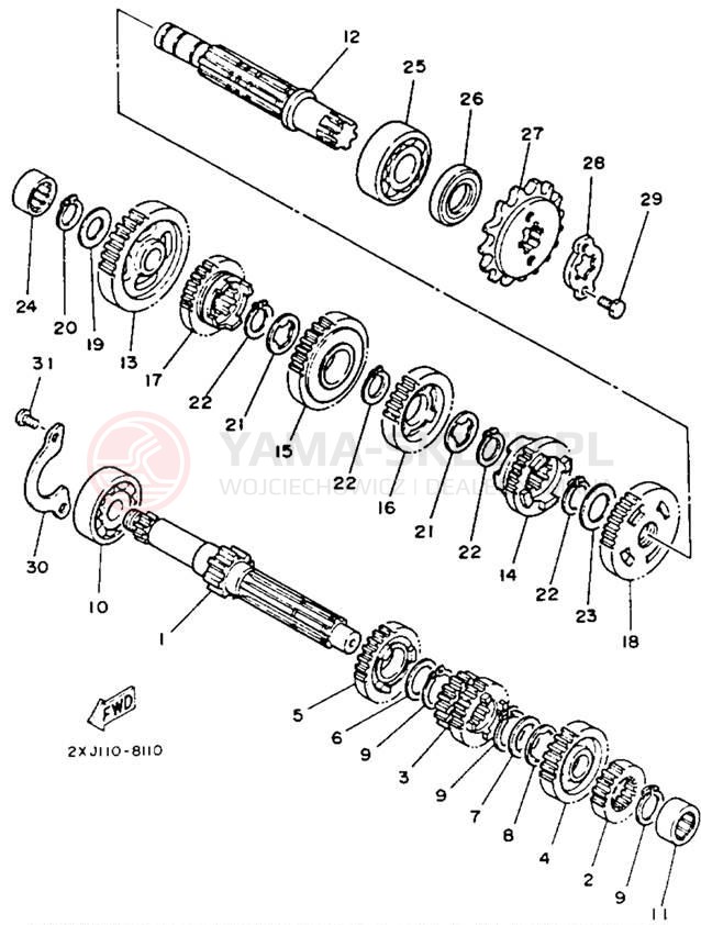 Schemat "Skrzynia biegów " do Yamaha BLASTER YFS200D_MN