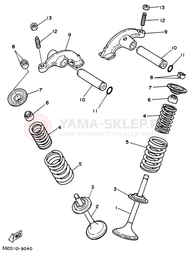 Schemat "zawory" do Yamaha WARRIOR YFM350XF_M