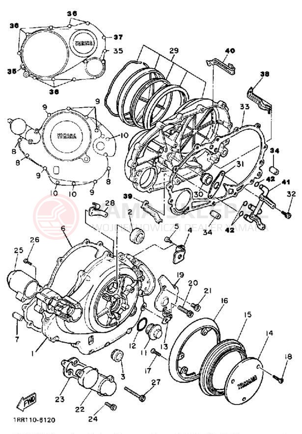 Schemat "Pokrywa silnika" do Yamaha VIRAGO 700 XV700CSC/XV700CS