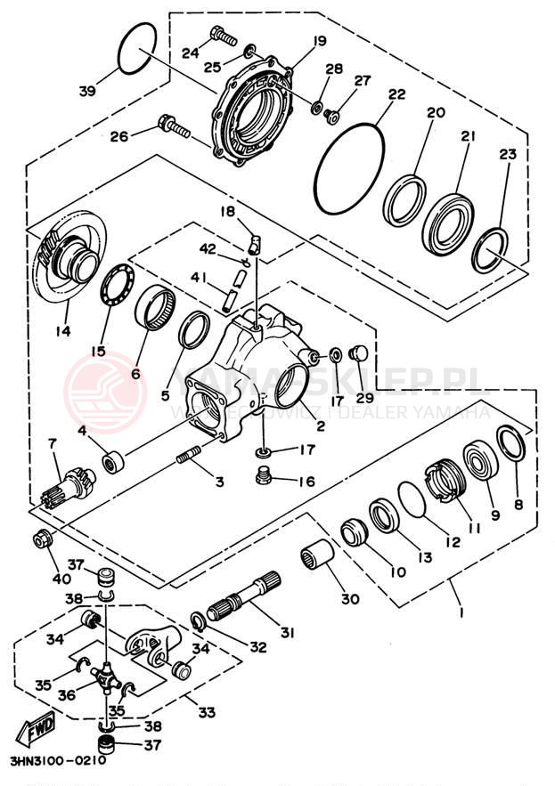 Schemat "Wał napędowy" do Yamaha BIG BEAR 4WD YFM350FWG