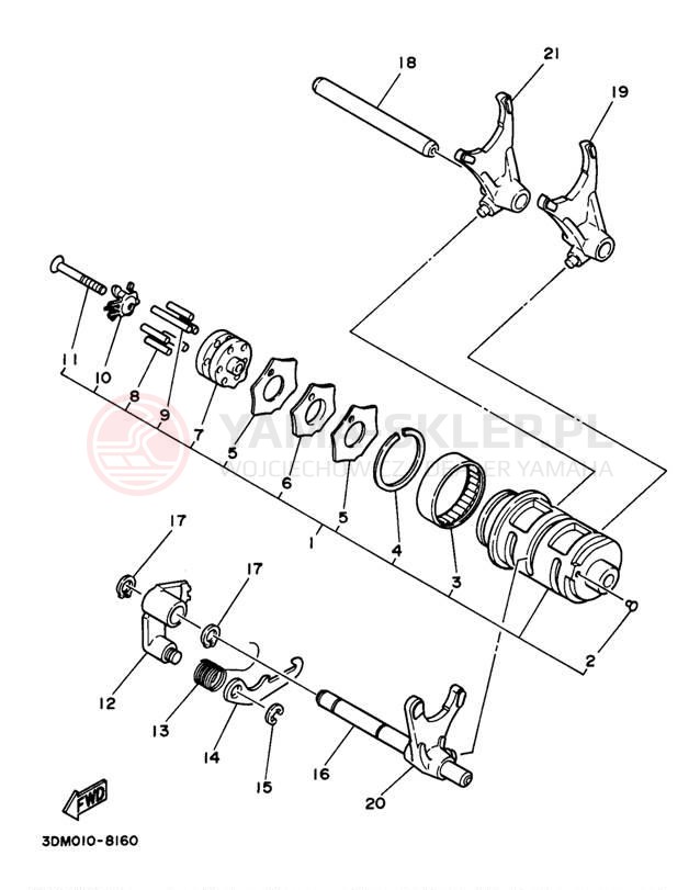 Schemat "Wodziki, automat" do Yamaha VIRAGO 250 XV250N/XV250NC