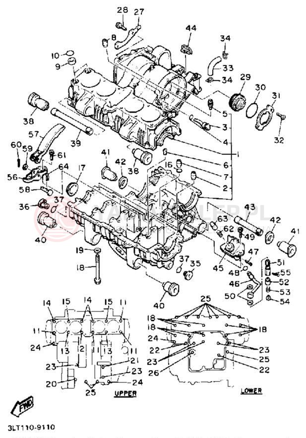 Schemat "Obudowa silnika" do Yamaha RADIAN YX600A/YX600AC