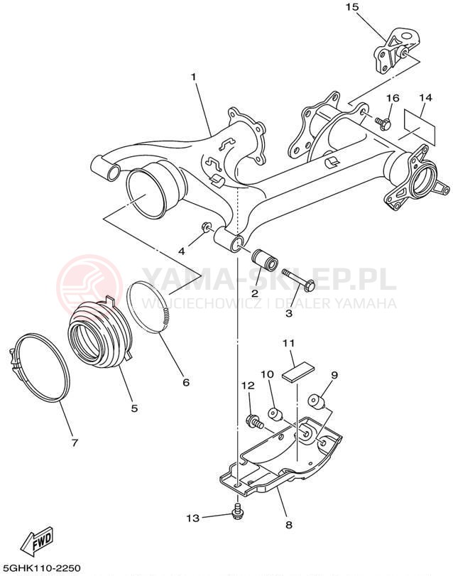 Schemat "wahacz" do Yamaha KODIAK 4WD YFM400FAP