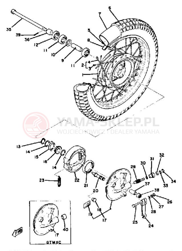 Schemat "Koło przód" do Yamaha GTMXC/GT80C
