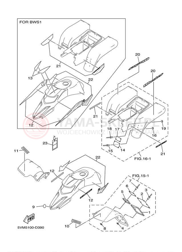 Schemat "naklejki" do Yamaha BLASTER YFS200T