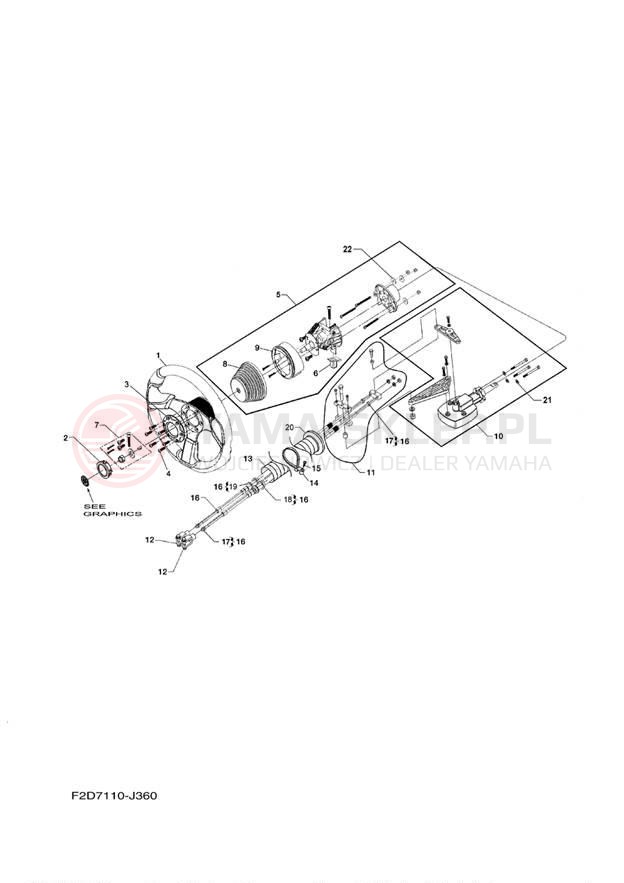 Schemat "Półki zawieszenia" do Yamaha 242 LIMITED SXT1800JL