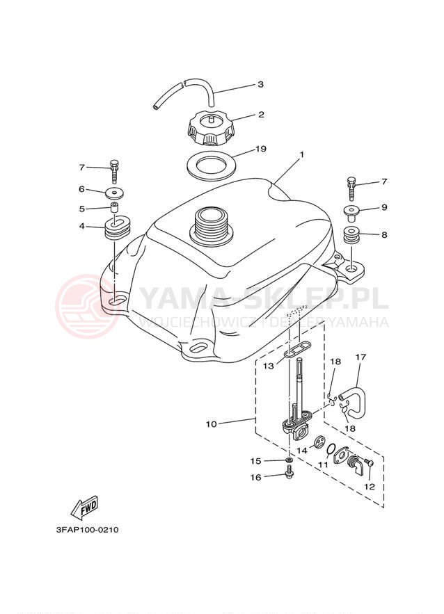 Schemat "zbiornik paliwa" do Yamaha BREEZE YFA1M/YFA1MC