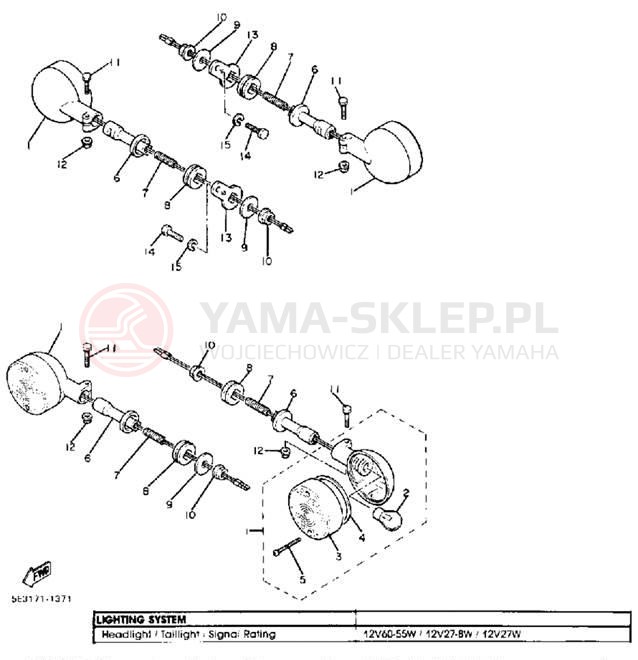 Schemat "kierunkowskazy" do Yamaha VIRAGO 750 XV750J