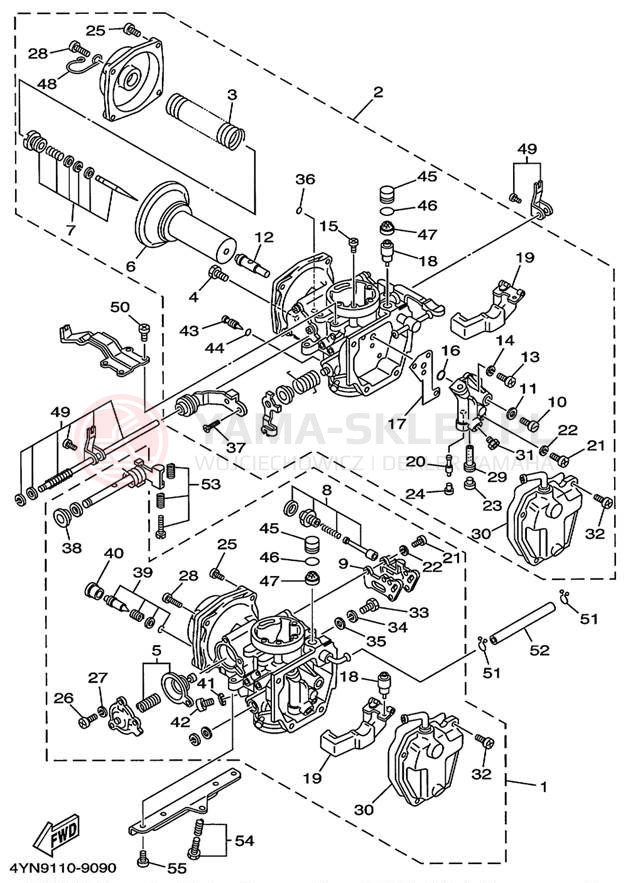 Schemat "Gaźnik" do Yamaha VIRAGO 535 XV535LC/XV535L