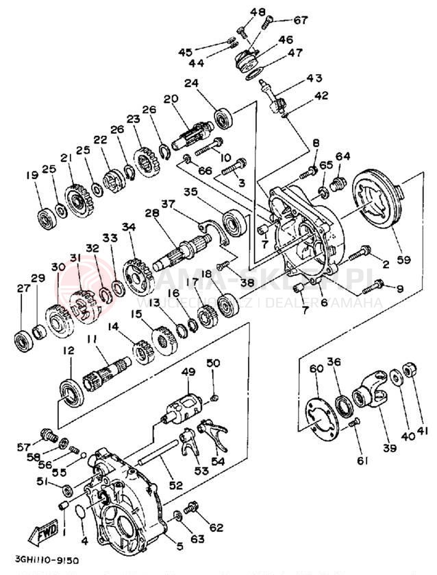 Schemat "przekładnia" do Yamaha MOTO-4 YFM250W