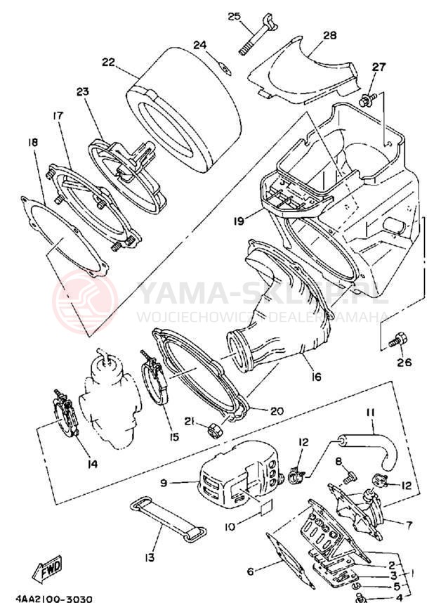 Schemat "Filtr powietrza" do Yamaha WR500ZE