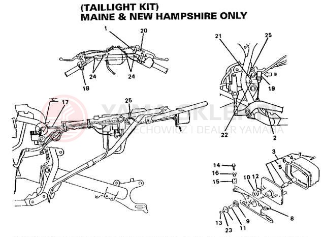 Schemat "Oświetlenie tył" do Yamaha WARRIOR YFM350XD_M