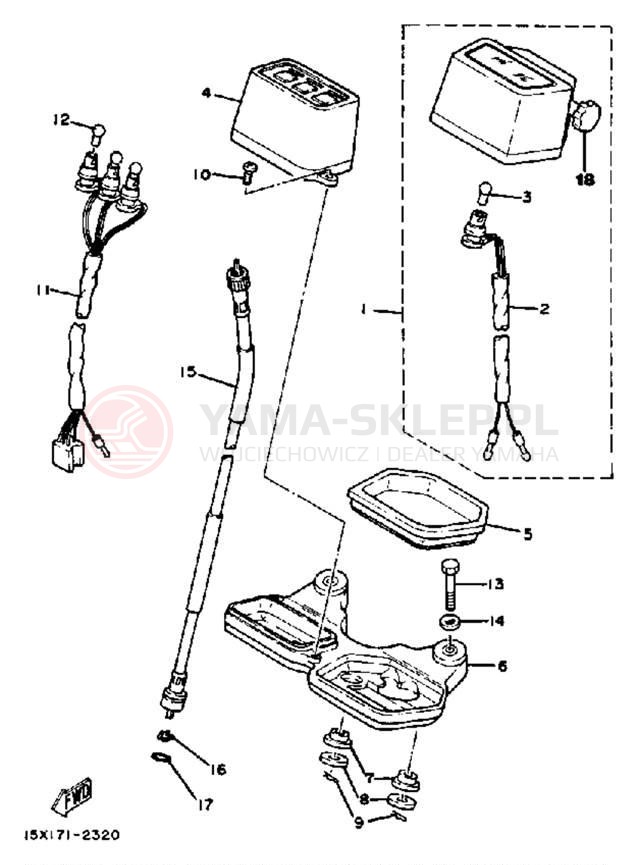Schemat "licznik" do Yamaha XT200J