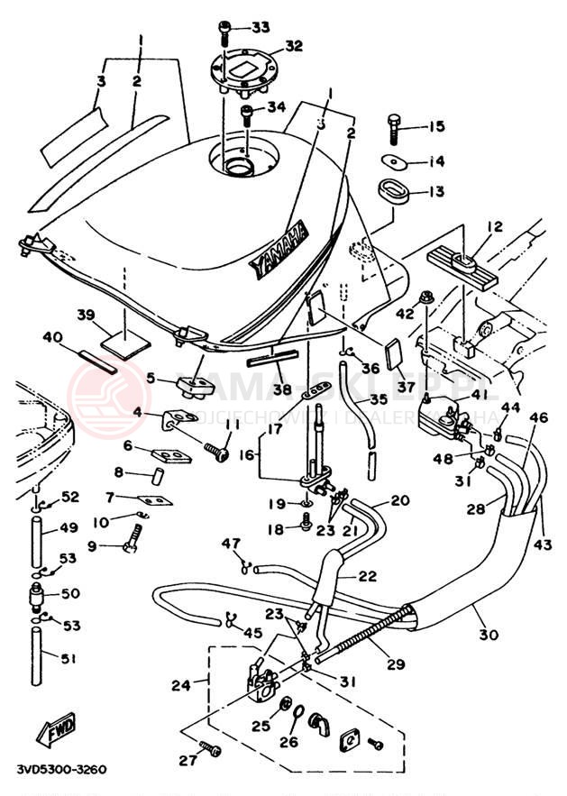 Schemat "zbiornik paliwa" do Yamaha TDM850 TDM850E/TDM850EC