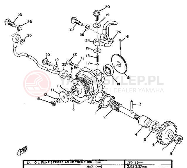 Schemat "Pompa olejowa" do Yamaha DS6C