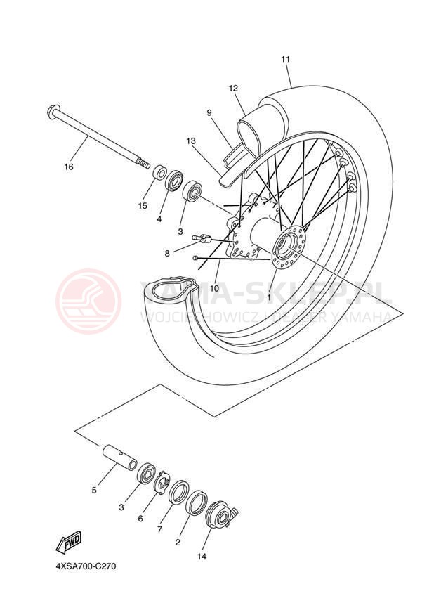 Schemat "Koło przód" do Yamaha V STAR CUSTOM XVS65S/XVS65SC