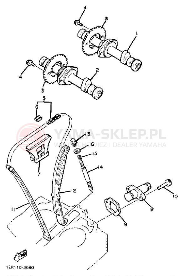 Schemat "Rozrząd - łańcuszek" do Yamaha XS400RJ