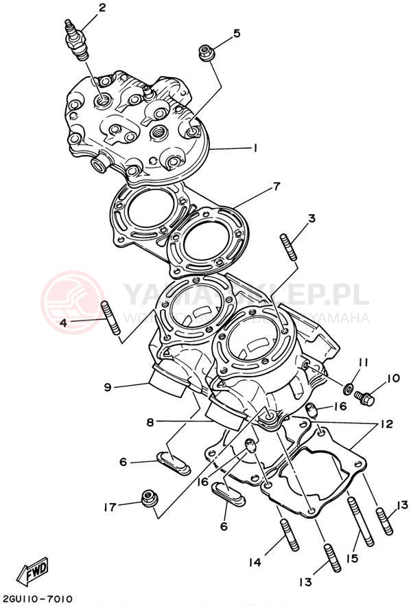Schemat "cylinder" do Yamaha BANSHEE YFZ350P