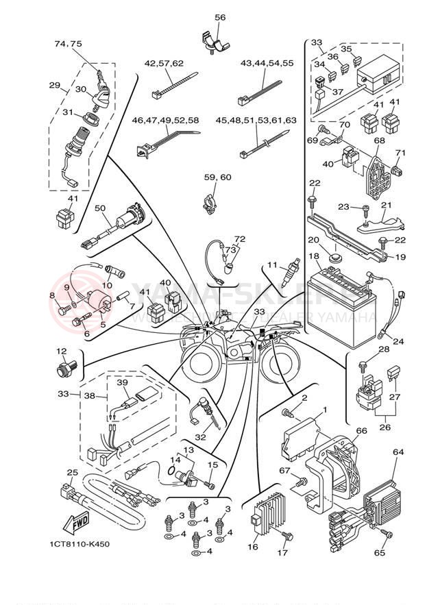 Schemat "układ elektryczny" do Yamaha GRIZZLY 450 EPS 4WD YFM45FGPAL