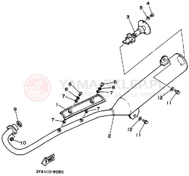 Schemat "Wydech końcowy" do Yamaha BREEZE YFA1W
