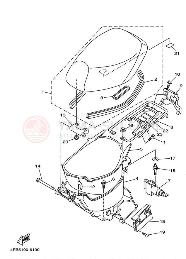Schemat "siedzenie" do Yamaha JOG CY50J