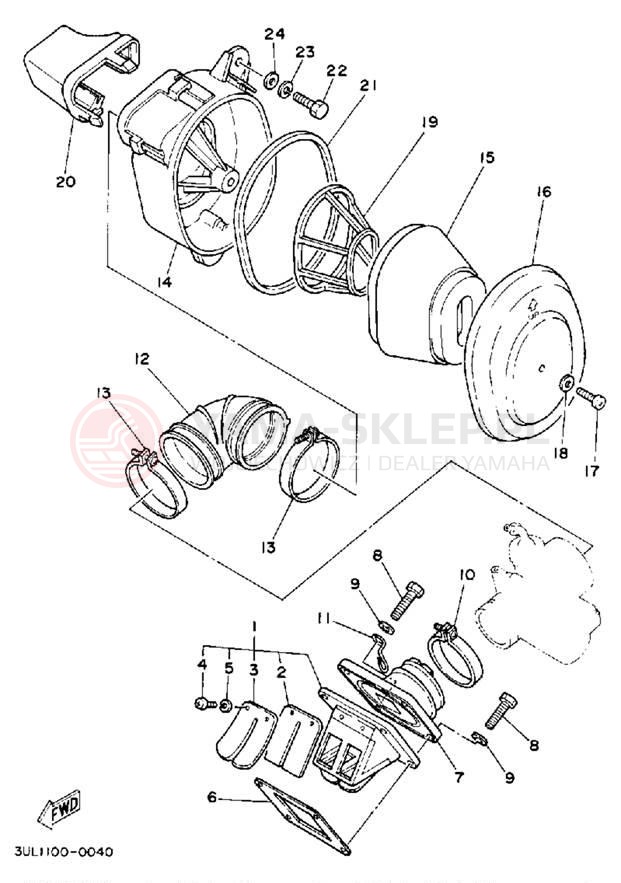 Schemat "Filtr powietrza" do Yamaha RT100E