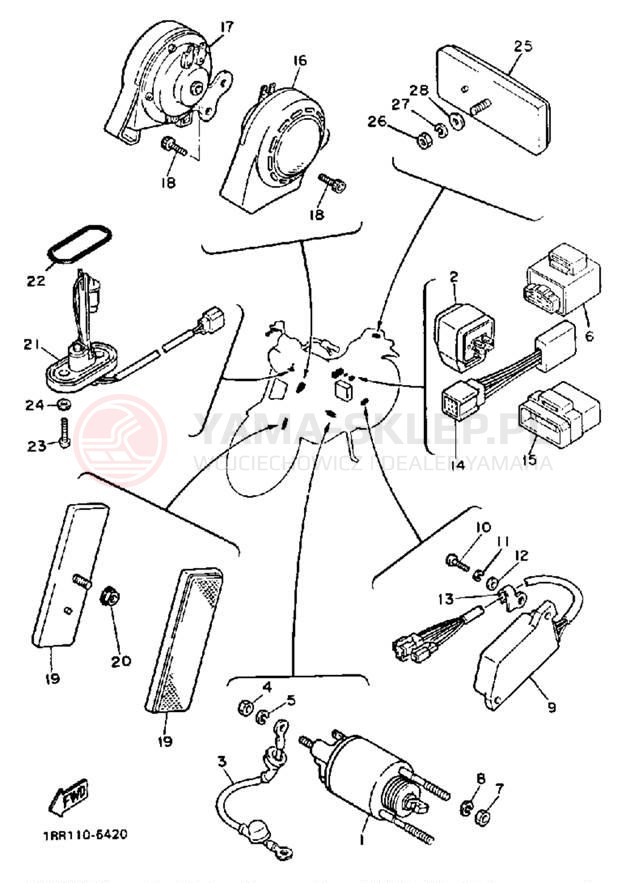 Schemat "układ elektryczny" do Yamaha VIRAGO 700 XV700SS/XV700SSC