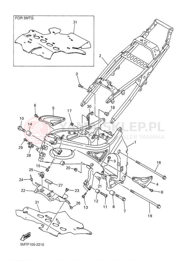 Schemat "rama" do Yamaha YZFR6 YZFR6P/YZFR6PC