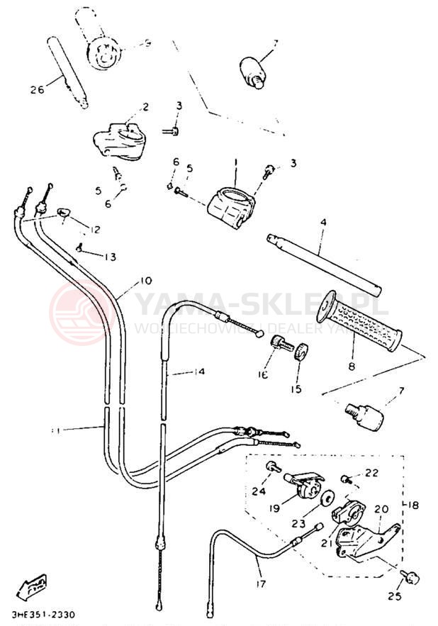 Schemat "Kierownica i osprzęt" do Yamaha FZR600REC