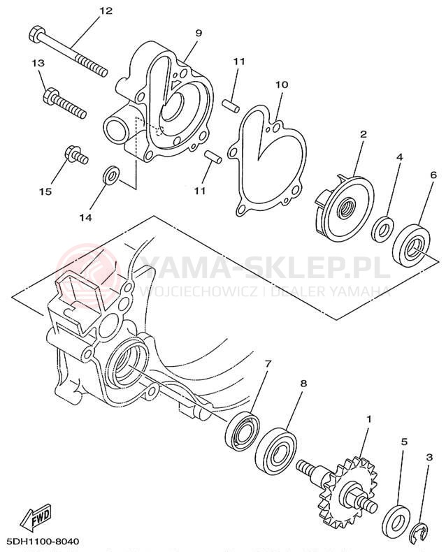 Schemat "Pompa wody" do Yamaha YZ125 YZ125L1