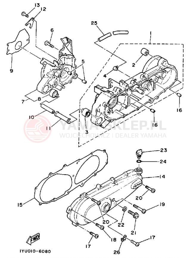 Schemat "Obudowa silnika" do Yamaha RAZZ SH50U/SH50MU