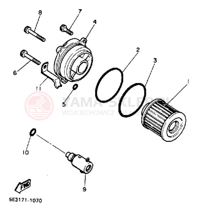 Schemat "Filtr oleju" do Yamaha VIRAGO 1100 XV1100BC/XV1100B