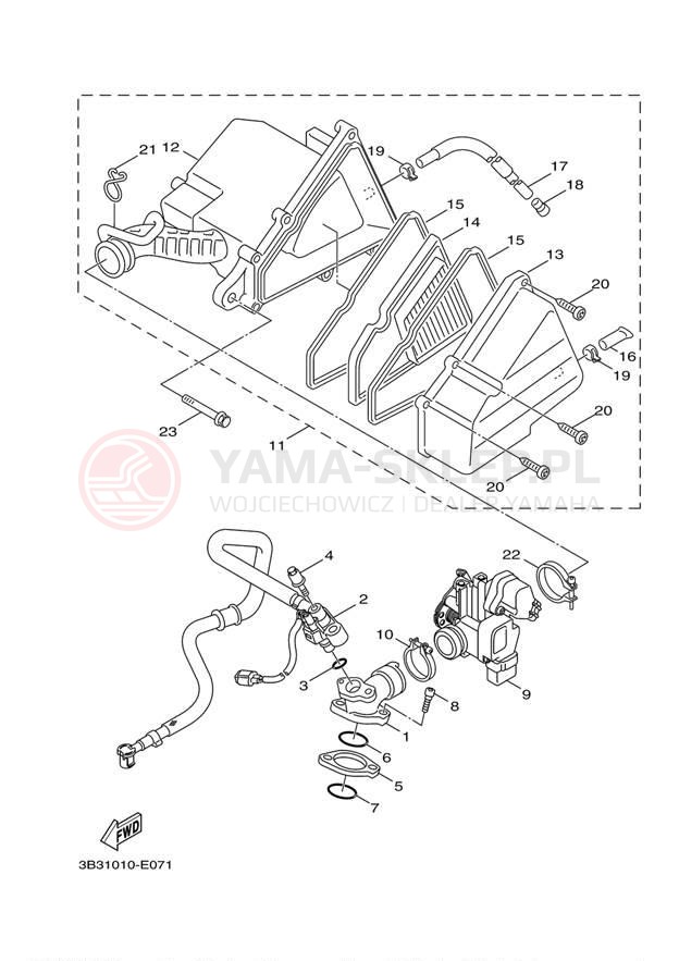 Schemat "Wtrysk paliwa" do Yamaha C3 XF50ZB
